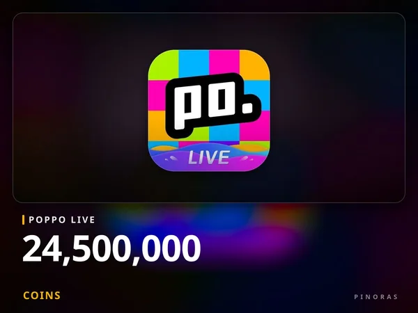 Poppo Live - 24,500,000 Coins