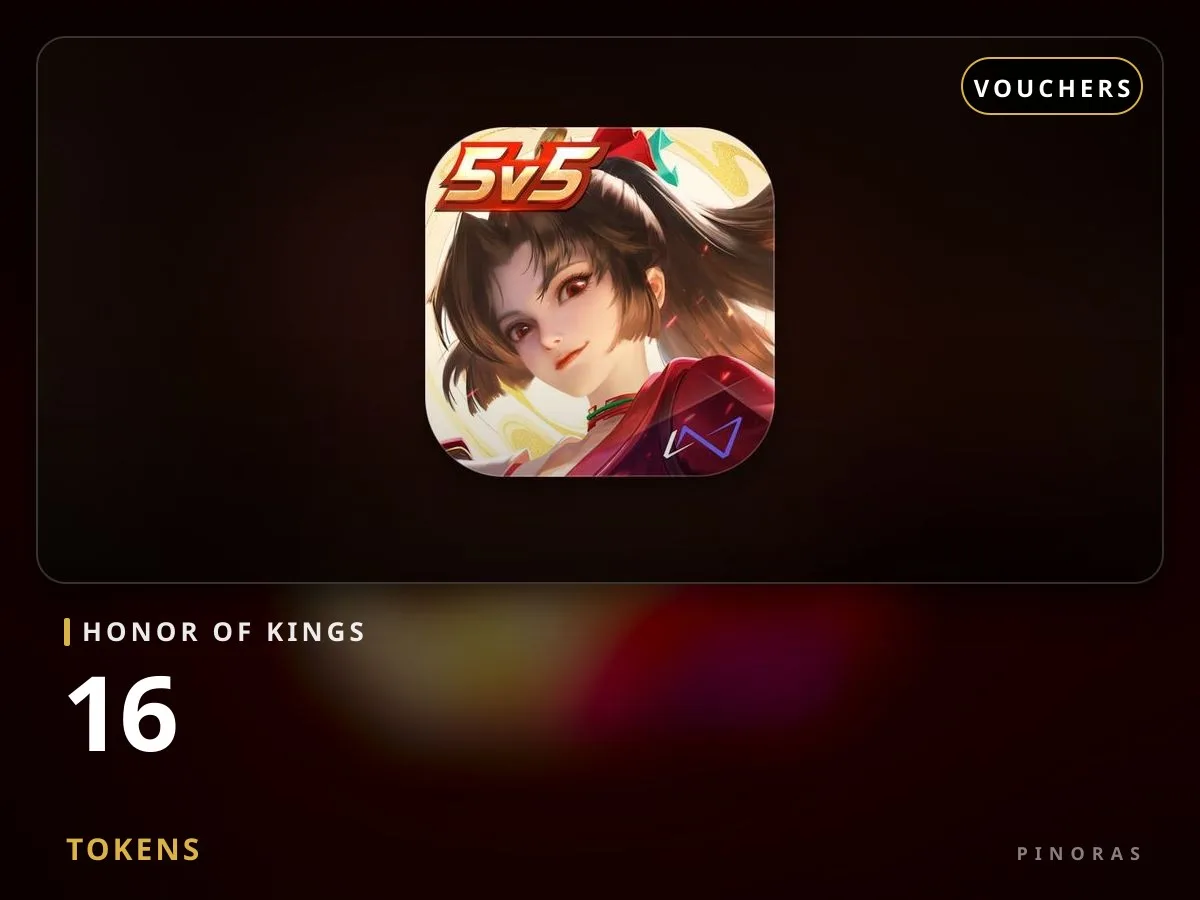 Honor of Kings Voucher - 16 Tokens - Pinoras