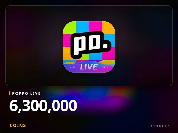 Poppo Live - 6,300,000 Coins