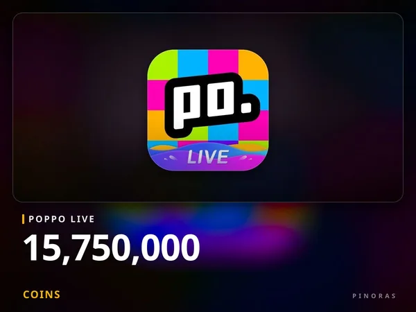 Poppo Live - 15,750,000 Coins