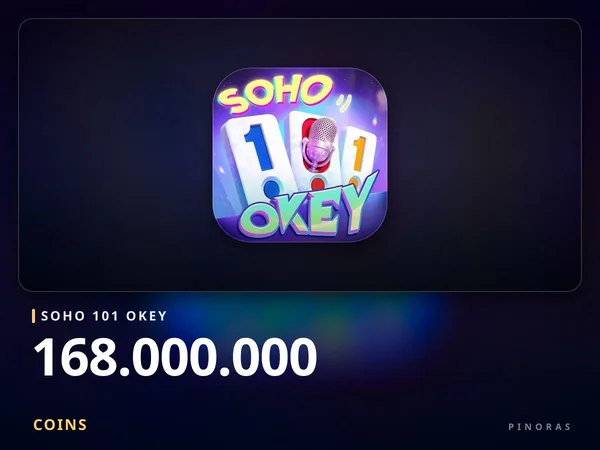 SOHO 101 Okey 168.000.000 Coins