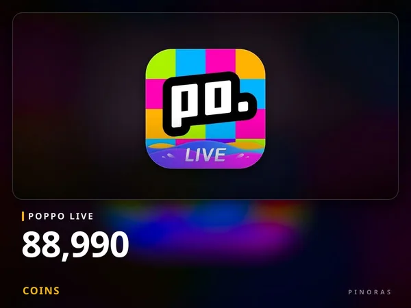 Poppo Live - 88,990 Coins