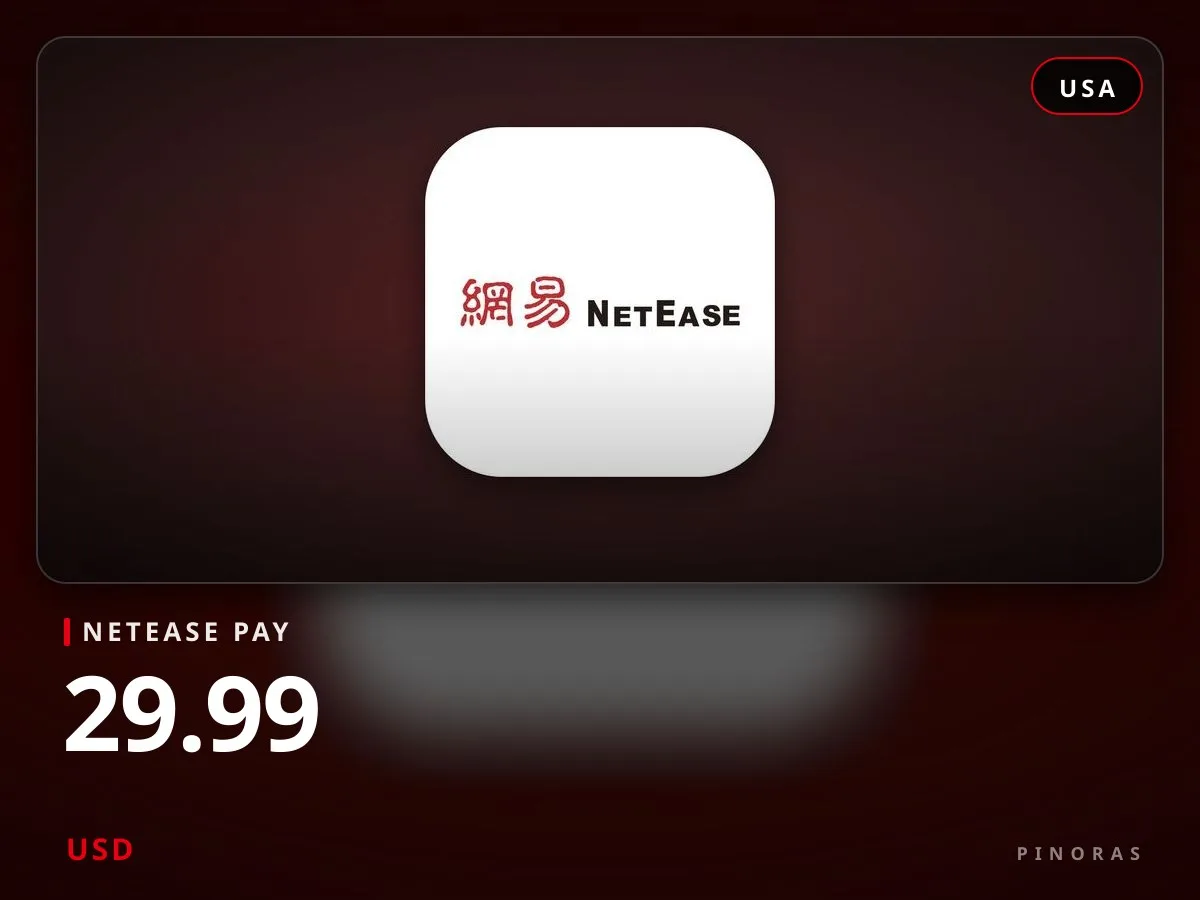 NetEase Pay USA - 29.99 USD — Pinoras