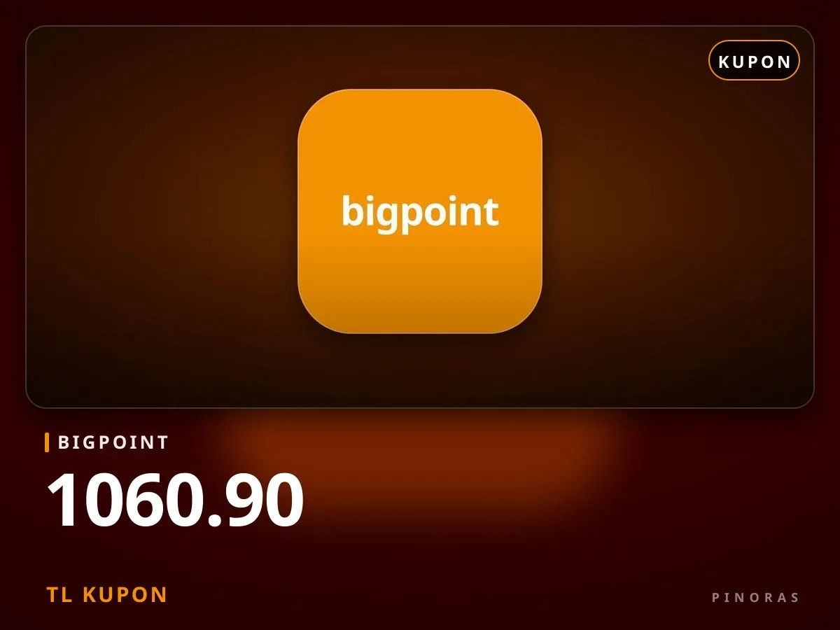 Bigpoint 1060.90 TL Kupon - Pinoras