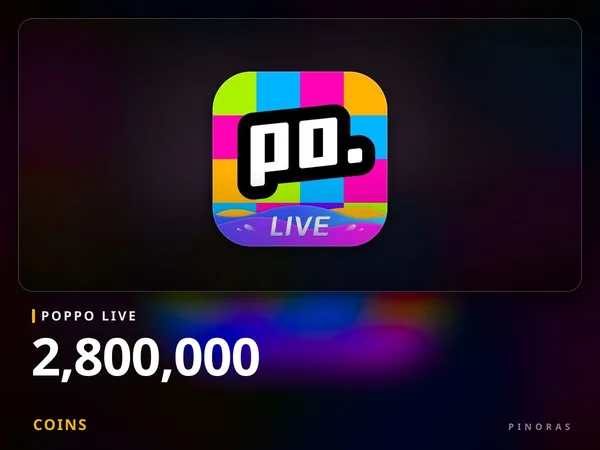 Poppo Live - 2,800,000 Coins