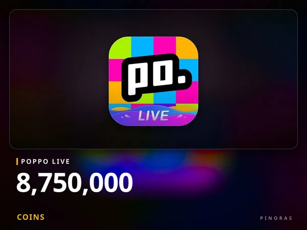 Poppo Live - 8,750,000 Coins