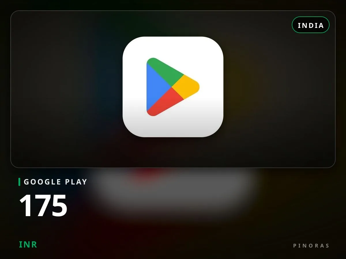 Google Play India - 175 INR - Pinoras